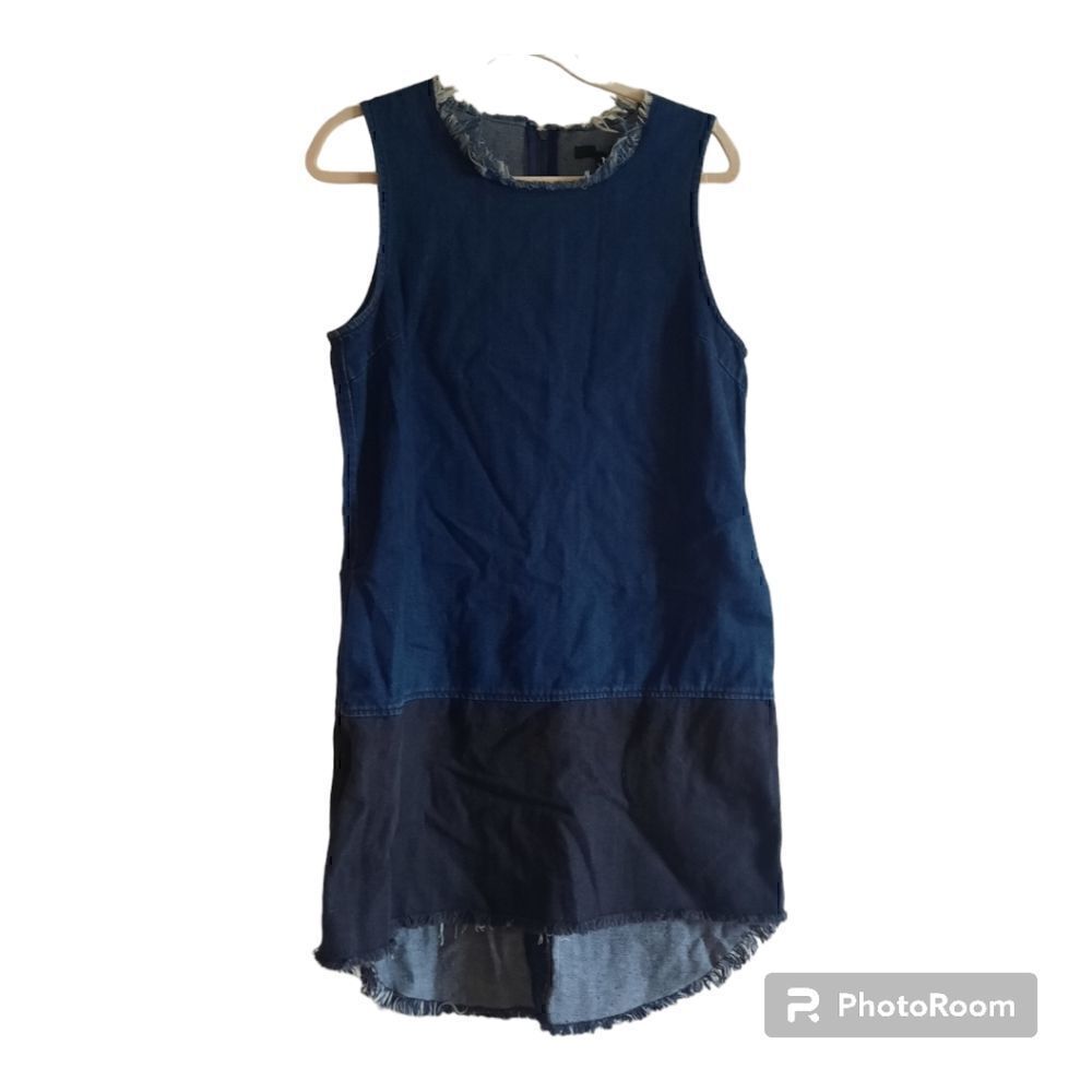 H&M Two Tone Raw Edge Denim Dress